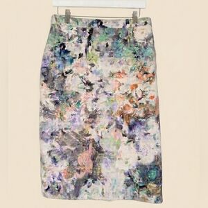 Alberto Makali Floral Textured Pencil Skirt - Size 8 (30" Waist, 25.5" Length)